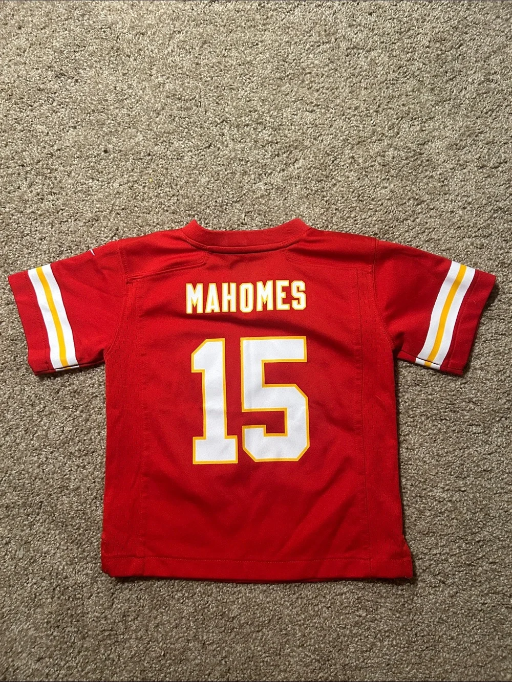 Nike Kids Red Kansas City Chiefs #15 Jersey with White & Gold Accents